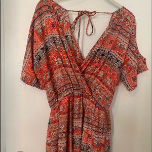 Coral patterned romper